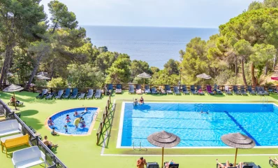 Camping Cala Llevado pool with sea view