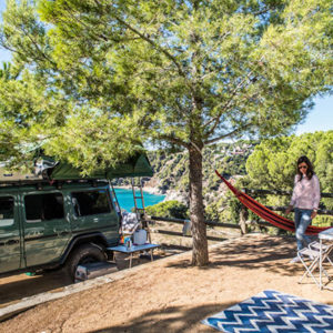 Camping Car camping sea green